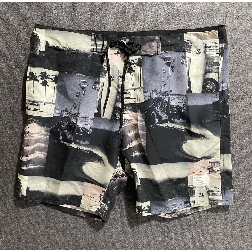 Adam Levine LA Snap Front Drawstring Swimwear Trunks No. 222 Men's Size L